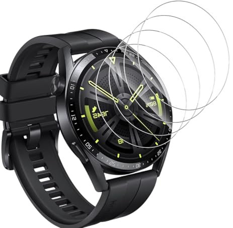 Yieehhow Pellicola Protettiva per Huawei Watch GT 3 Pro 46mm Vetro Temperato, [4 Pezzi] 9H Durezza Pellicola Vetro Temperato, Senza Bolle/HD Protezione Schermo per Huawei Watch GT 3 Pro 46mm