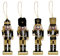Weihnachtsbaumschmuck, Nussknacker-Figuren, Weihnachts-Nussknacker-Ornament-Set, 4 hölzerne Nussknacker-Figuren in Schwarz und Gold, 13 cm für festliche Dekoration für Baum und Fensterbank Display
