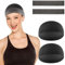 DIVINA VITAE 4 Stück Wig Cap Silikon Perückenband Set Perücken Haarnetz Rutschfestes Elastisches Wig Band Wiederverwendbar Nahtlos Perückenkappe Perückennetz Perücken Zubehör Grau Schwarz