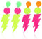 ZORTVUL 2 Paar 80Er 90Er Jahre Blitz Bolzen Ohrringe Retro Acryl Ohrringe Neon Ohrringe Damen 80Er Jahre Ohrringe Frauen Vintage Ohrringe Für Mottoparty Kostüm Party Maskerade Frau Mädchen