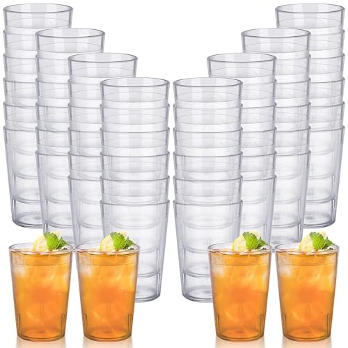 YFNVH Lot de 48 gobelets en plastique réutilisables de 250 ml - En plastique mat - Parfaits pour les fêtes, les anniversaires, les mariages