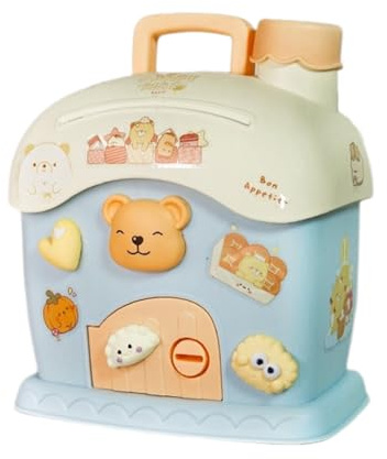 Money Coin Bank - Entzückende Sparbox in Form eines Hauses, sicheres Schloss mit Taste, kompakter Spartopf | kompakter für Münzen und Bargeld, ideal für Kinderzimmer, US