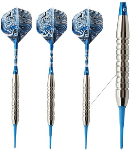 ifundom Elektronische Darts mit Stifttyp, 21g, 3 Stück, Blau | PET Aluminium Eisen Nylon, Aufbewahrungsetui Inklusive, Präzise Balance, für Freizeit und Turnier