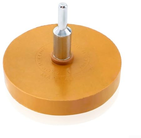 Yuanpgky Ruota pneumatica per rimozione adesivi in gomma da 88 mm con adattatore per trapano per auto, camion, moto, mola gialla compatibile con trapani domestici