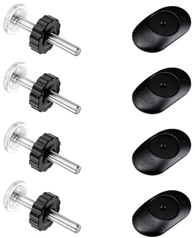 4 Sets Baby Gate Extension Spindle Rods Kit, 4 Pcs Baby Gate Wall Protector & 4 Pcs Stair Gates Extensions Pressure Mounted Threaded Spindle Rods Bolts Parts for Pet & Dog Gates Extension(Black)