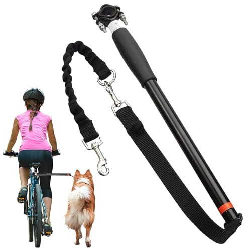 GAOUTO Cykelkoppel för hundar, händer fria cykelhundkoppel, dragkraftkoppel med stötfångare och avståndshållare, enkel installation och borttagning, cykel hundkoppel för löpning, jogging, vandring
