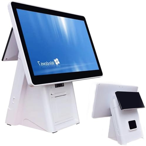 Qiang Caisse Enregistreuse Intelligente Tout-en-Un,POS Cash Register,éCran Tactile 15,6,8G Ram,128G Ssd,Windows,Imprimante intégrée,Prend en Charge 30 Langues,for Retail and Restaurant Singlescreen