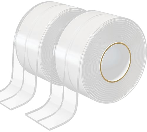 Humyu Bande d'Étanchéité Douche Auto-adhésive 3.2m x 38mm Transparent - Imperméable Anti-moisissure pour Salle de Bain, Sanitaire et Cuisine(2 Rouleaux)