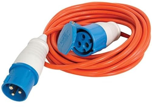 Royal Leisure 10m 16A 2.5mm Caravan Mains Hook Up Cable, 100% Copper, 240V, High-Visibility Orange, for Motorhome Camping