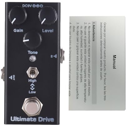 GOWENIC E-Gitarren-Overdrive-Pedal |Mini-True-Bypass-Verzerrungseffektor mit 6,35 Mm Eingang und Ausgang DC 9 V