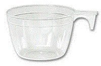 Juego de 100 tazas transparentes de plástico para café, con asa, 140 ml, CC 14