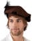 PARTY DISCOUNT® Hut Mittelalter Barett, braun mit Feder