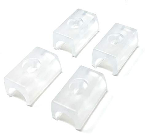 Design61 4er Set für Freischwinger Stuhlgleiter Ø 10mm Klemmschalengleiter mit geräuschdämpfender TPE Fläche