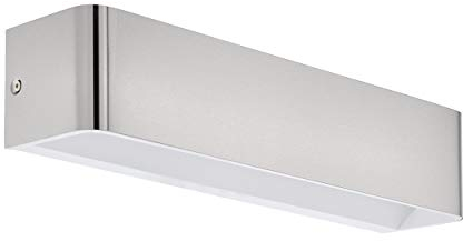 EGLO LED Wandlampe Sania 4, 1 flammige Wandleuchte, Minimalismus, Wandstrahler innen aus Aluminium, Wohnzimmerlampe, Flurlampe in Nickel-Matt, Weiß, L 36,5 cm