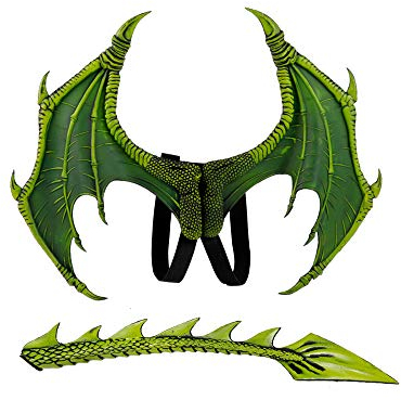 BaronHong Halloween Karneval Kostüm Cosplay Eagle Wings für Erwachsene ((Wing-tail) -grün, M)