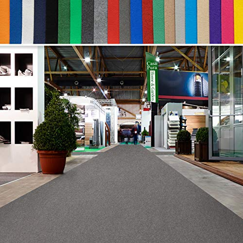 casa pura Messeteppich bis 40 m Länge - schwer entflammbar - Nadelfilz Meterware als Hochzeitsteppich Rollteppich Eventteppich VIP Teppich - Auslegware für Privat & Gewerbe (grau, 200x200 cm)