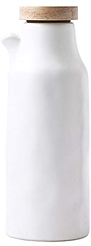 OnePine Ceramic Oil Dispenser Bottle, 400ml Oil Bottle Cruets No Drip, Oil Container for Olive, Condiment Container with Lid