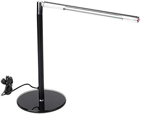 Schreibtischlampe LED Dimmbare Tischleuchte 3 Helligkeitsstufen Augenfreundliche Tischlampe Nachttischlampe USB-Anschluss für Aufladung des Smartphones Tischlampe für, Büro, Schwarz