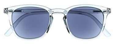 SILAC Unisex Sonnenbrille mit Sehstärke – Rechteckige Gläser – Sonnen Leser mit Moderner Cristal Fassung - UV400 Schutz - +1,25 Dioptrie – Für Damen und Herren – Grau Transparent Sol Cristal 7551