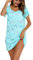 ENJOYNIGHT Nighties for Women Cotton Nightdress Sleep Tee Short Sleeves Print Nightshirt Soft Sleepwear Loungewear (Small,Blue-flying)