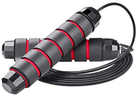 JUMPUSH corda per saltare Antigroviglio con cuscinetto a sfera a 360 gradi, corda di salto regolabile con impugnatura in schiuma antiscivolo, allenamento con i pesi per donne, uomini e bambini (Red)