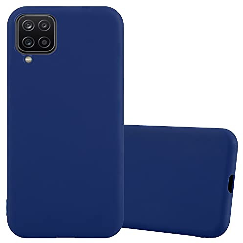 Cadorabo Hülle kompatibel mit Samsung Galaxy A12 / M12 Schutzhülle TPU Silikon Case Candy Design Slim Kratzfest Weiche Gummi mit Rundumschutz Case Hülle für Galaxy A12 / M12 in Blau