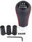 Schaltknauf 6 Gang, Universal Auto Fahrzeug PU Shifter Stick mit 3 Schläuchen Fahrzeug Schaltknauf für Durchmesser 8-12mm(Rot)