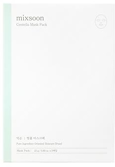 mixsoon Centella Mask Pack Face Moisturizer Soothing Calming Sheets Korean Glass Skin Care 1Pack (5ea)