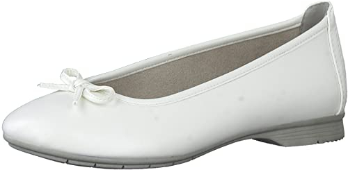 Jana Damen Ballerinas aus Kunstleder Elegant Weite H Mehrweite, Weiß 1 (Weiß), 38 EU