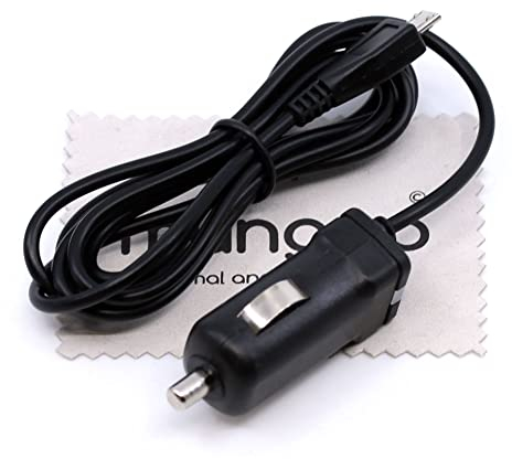 Chargeur Allume-Cigare pour Doro 506, 508, 509, 605, 609, 610, 611, 612, 613, 615, 621, 622, 631, 632, 715, 740, 6040, 6050, 6520, 6530, 7060 Micro-USB 1m avec Chiffon de Nettoyage d'écran mungoo