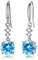 Ohrringe Silber 925 Hängend Silberohrringe 925 Damen Aquamarin Zirkonia Geburtsstein Geburtstag Geschenk