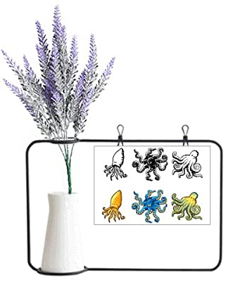 no/no Marine Life Octopus Pattern Illustration Artificial Lavender Flower Vase Bottle Card