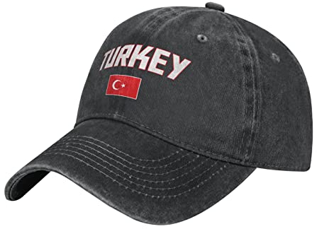 YINGD Cowboy Baseball Cap Türkei Türkiye Flagge Cool Turks Verstellbar Atmungsaktiv Sonnenhut Unisex für Männer Frauen, #451, One size