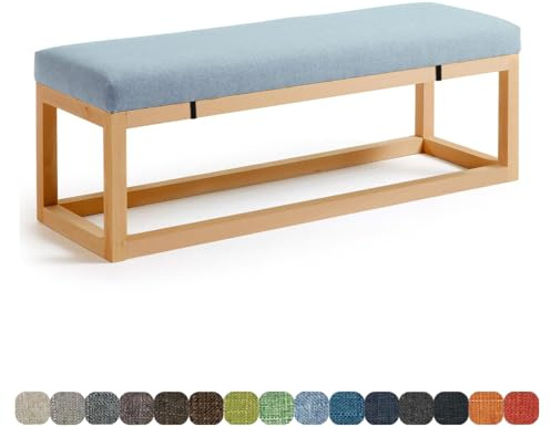 Lsjoaw Bankauflage Bankkissen Sitzauflage Sitzkissen Bank 160X40X3CM Stuhlkissen Bankpolster Schaukel mit abnehmbarem Bezug für Fensterbank Outdoor Gartenmöbel Terrasse Drinnen Sitz,Light Blue