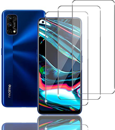 Ydiciv 3 Piezas Protector de pantalla para Realme 7 Pro Cristal Templado, Vidrio Templado HD Transparente, Dureza 9H, Antihuellas, Sin Burbujas
