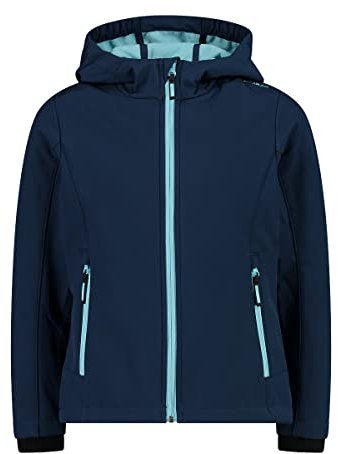 CMP Kinder Girls Fix Hoodie Softshell Jacke, 140, Blau