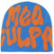 ECLUSE Y2k Damen Jacquard Strickmütze MEA Culpas Beanie Mode Vielseitige Wollmütze Herbst und Winter Anti Kälte Warme Strickmütze, Blau-Orange, Einheitsgröße