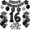 16. Geburtstag Dekoration Schwarz Tortendeko 16. Geburtstag Junge Luftballon 16 Geburtstag Mädchen Junge deko torte 16. Geburtstag Junge Mädchen Ballon Geburtstagsdeko 16 Jahre Mädchen Schwarz