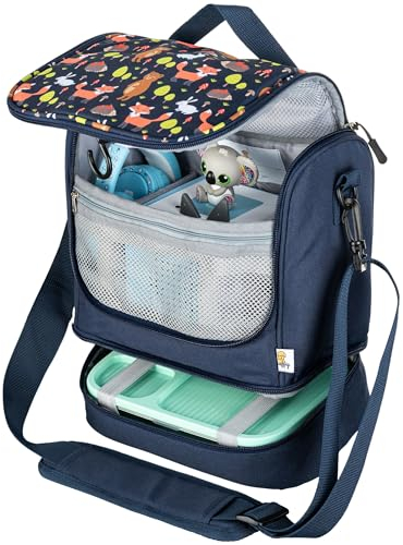 Knuffig - Toniebox Tasche - mit isoliertem Lunchbox-Fach - extra viel Platz bis zu 30 Tonies (Fox) (Fox)