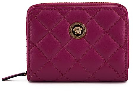 Versace Geldbörse aus Nappaleder, mit umlaufendem Reißverschluss, Violett, Keine Farbe, no-size