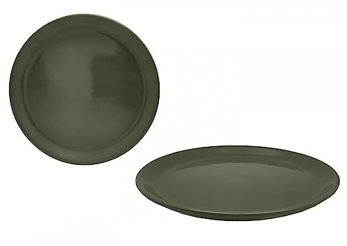 Hogar y Mas Plato Postre Verde Caqui GRES 20CM