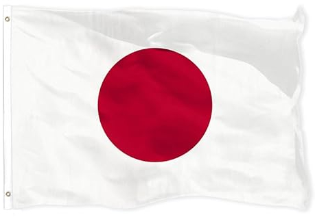 150x90cm Bandera Japón, Bandera Japonesa con 2 Ojales de Metal, Bandera Nacional Japon de Color Brillante, Decorada en Eventos Deportivos, Fiestas, Desfiles