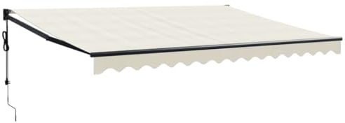 vidaXL Toldo Retráctil Automático, Toldo Eléctrico con Motor, Sombrilla Colgante de Pared, Toldo para Balcón Patio Tienda, Color Crema 4x3 m