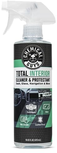Chemical Guys Total Interior Cleaner & Protectant - New Car Scent, Car Cleaning Spray, Cleans and Protects Leather, Vinyl, Plastic, Rubber, and Glass, Safe for Trucks, SUVs, Jeeps, RVs & More - 16 oz
