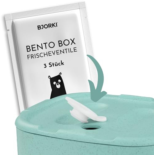 BJORKI - 3 Stück Frischeventile für Bento Box - Silikonstöpsel für Kinder Brodose - Stöpsel aus Silikon weiß