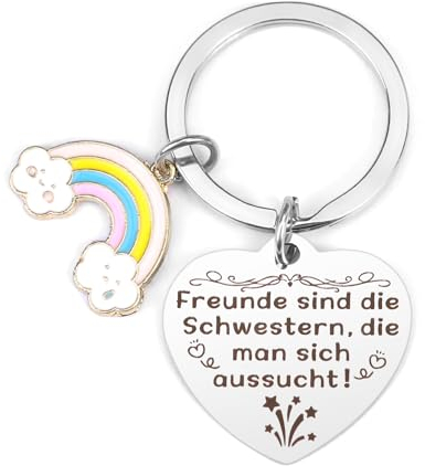 ZKIUOA Beste Freundin Geschenke Schlüsselanhänger Geschenke für Freundin Freundschaft Geschenk Freundin Geburtstag Kleine Geschenke für Frauen Lustig Geschenke für Freundinnen Weihnachten Bff