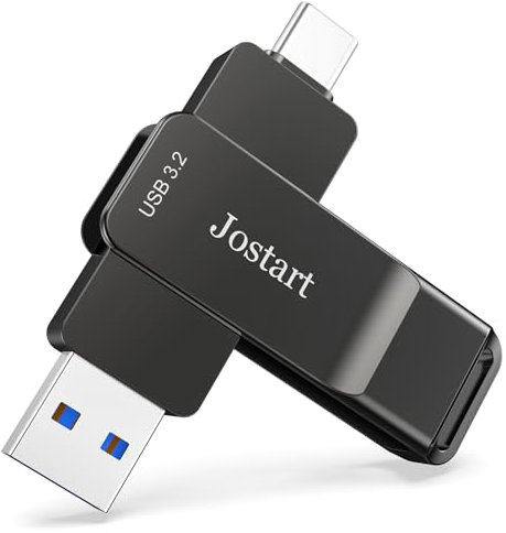 JOSTART USB-C-Flash-Laufwerk, 512 GB, 1000 MB/s, USB 3.2 Gen2 + Typ C Dual-Schnittstellen, Hochgeschwindigkeits-USB-C-Daumenlaufwerk, tragbarer externer Speicher für iPhone 15 Serie/USB-C-Smartphone