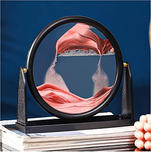 Peinture de sable mouvant, sablier, Image d'art de sable dynamique, image d'art de sable en mouvement ronde, ornements de peinture de sables mouvants 3D, peinture de sable qui coule 3D sablier rond en