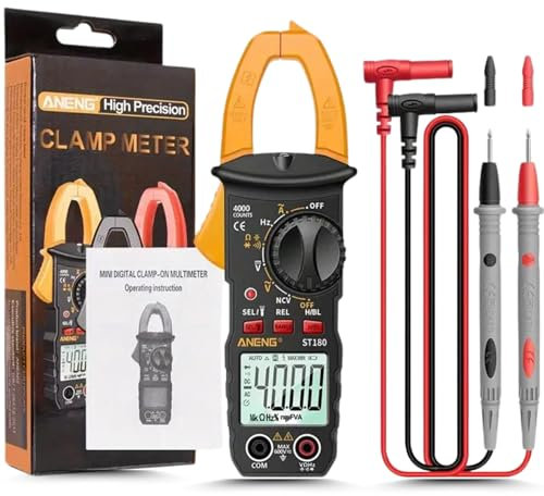 Pinza Amperimétrica Profesional - Multímetro Digital - Polímetro Electricista - Tester Medidor De Corriente Fugas Y Tensión, Herramienta De Medición, Comprobador Multimeter Multitester CON LUZ