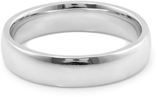 Verlobungsring Weißgold, Herren 18K Weißgold Einfacher glatter Ehering (Größe Anpassen)